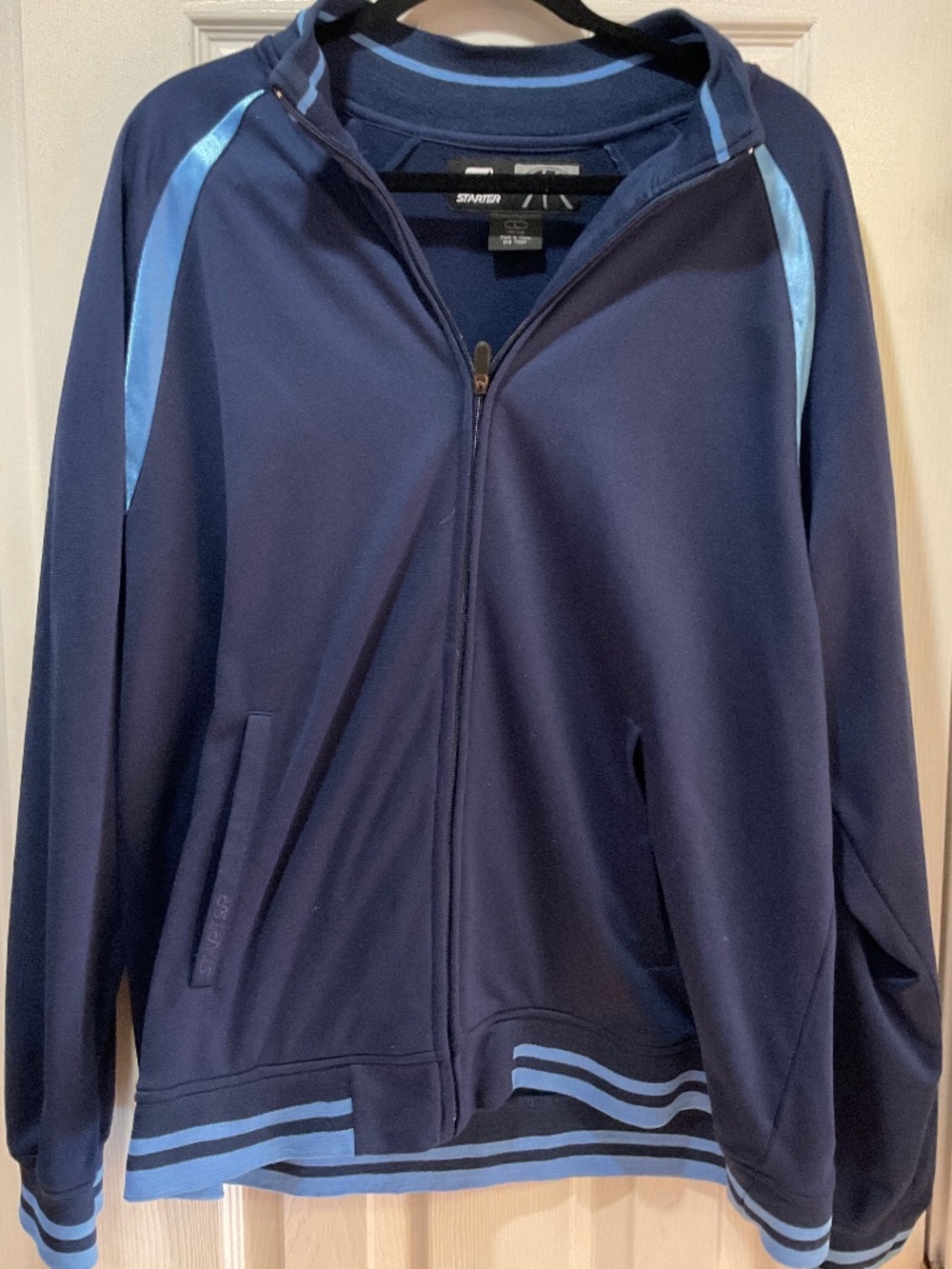 Vintage Starter Navy Blue Basketball Track Jacket Size: L (42-44) Pre Owned